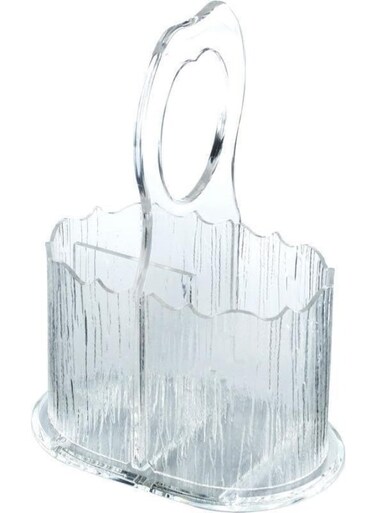 Acrylic Utensil Holder Utensil Caddy Napkin Holder Condiment Organizer 3 Compartments Organizes Forks Knives Spoons Ideal For Kitchen Cutlery Storage Organizer Clear