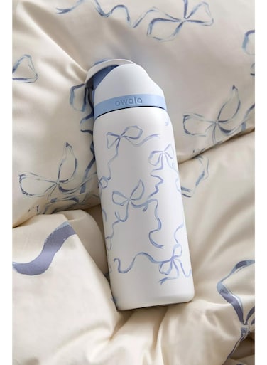 FreeSip Double Insulated Stainless Steel Sports Water Bottle With Straw BPA-Free 1-Pack 24oz(Blue)