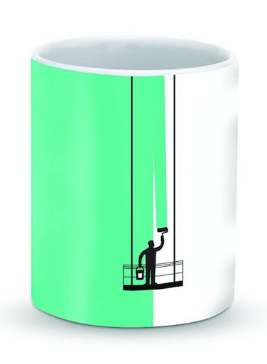 Premium Paint Hanger Designer Mug White/Green/Black