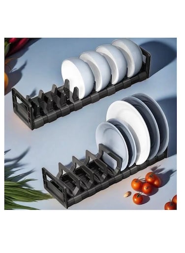 Space Saving Bowl Dish Drying Racks, Plate Holders in Cabinet Drawer, Aluminum Tableware Organizer, Kitchen Storage Shelf Stands for Cabinet Cupboard Counter Top (Bowl Rack+Dish Rack, 40CM)