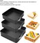 Springform Cake Pan Set of 3 &ndash; Non-Stick Leakproof Square Baking Pans with Removable Bottom, Durable Carbon Steel Cheesecake Bakeware