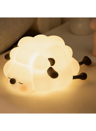 Rechargeable LED Night Light for Kids, 3-Level Dimmable Nursery Nightlight, Food Grade Silicone Squishy Lamp Perfect Bedside Touch Lamp with 30 Min Timer for Breastfeeding, Toddler, Baby D&eacute;cor Black