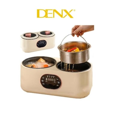 2 in 1 Double Cooking Pot, Multifunctional Electric Hot Pot with Double Liner and Digital Display DX3901