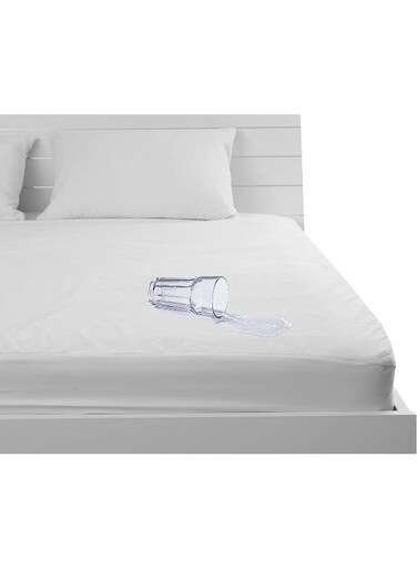 Linen Klub Glofresh Coral Fleece 220 GSM Waterproof Mattress Protector - Super Plush with Deep Pocket and All Around Elastic, Size: King 180 x 200 + 30 cm, White