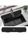 EORROE 30 Inch Sink Splash Guard, Large Size Kitchen Sink Splash Guard, Longer Silicone Faucet Handle Drip Catcher Tray for Kitchen Countertop, Bathroom, Farmhouse (Black)