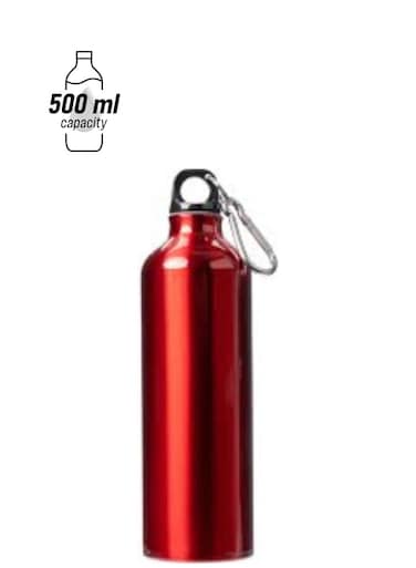 Insulated Sports Water Bottle with Leak Proof Sealing Lid, Large Capacity Water Bottles for Gym Cycling Hiking Climbing Traveling, BPA Free Reusable Aluminum (500ml) 21x6.5x6.5Cm (RED)