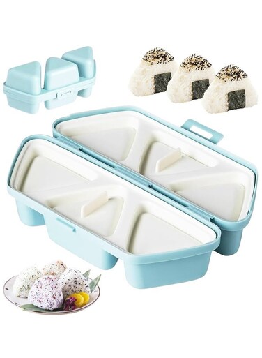 in 1 Onigiri Mold Set - Non-Stick Onigiri Maker Once Quickly Make 6 Pcs Sushi   Collapsible &amp; Portable   Multifunctional Rice Ball Mold