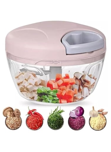 Denvok Master Manual Food Vegetable Chopper for Swift Vegetable, Onion &amp; Herb Cutting. Multi-Blade, Compact Design. Elevate Your Cooking Game with Effortless Kitchen Prep - 500 ml