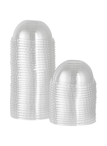 200-Ct Disposable Clear Dome Lid For 3-Oz Coppetta Small Hot And Cold To Go Cups: Perfect For Cafes - Eco-Friendly Recyclable Plastic Ice Cream Cup Lid - Restaurantware