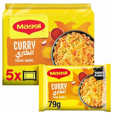 Nestle Maggi 2 Minutes Curry Flavour Noodles 79g Pack of 5