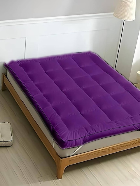 MAXQON Mattress Topper 10CM Thickness Quilted Microfiber 900gsm, Color Purple, King Size 180x200cm