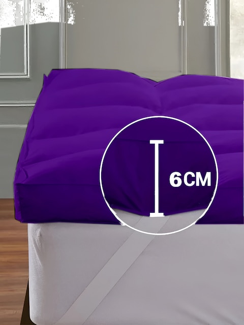 MAXQON Mattress Topper 10CM Thickness Quilted Microfiber 900gsm, Color Purple, King Size 180x200cm
