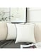 LIGICKY Set of 2 White Velvet Throw Pillow Covers Modern Minimalist Style Solid Decorative Black Rope Edging Soft Square Cushion Cases for Sofa Bedroom Party D&eacute;cor, 20 x 20 inch