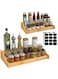 Spardar Spice Rack Kitchen Cabinet Organizer, 3-Tier Expandable Bamboo Spice Rack with Chalkboard Labels, Perfect for Kitchen Cabinets, Cabinets, Pantry, Bathroom and Bedroom