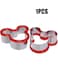 Mickey Mouse Shape Stainless Steel Cookie Knife Set Red/Silver 1 Piece