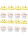 Eid Mubarak Cupcake Toppers, Gold Glitter Baking Decorating Muffins Desserts Sweets Fruits Iftar Party Supplies Table Setting