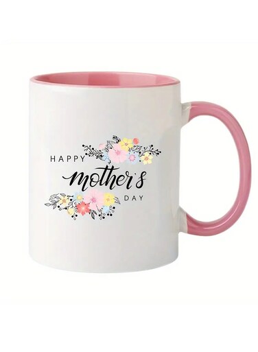 1 Set, Happy Mothers Day Coffee Mug, 11oz Ceramic Mug, INS Style Novelty Mug, Summer Winter Drinkware, Gifts For Mom From Son Daughter, Best Mothers Gifts In The World, Mothers Day Gifts, Birthday Gifts, Holiday Gifts, Family Party Favors pink