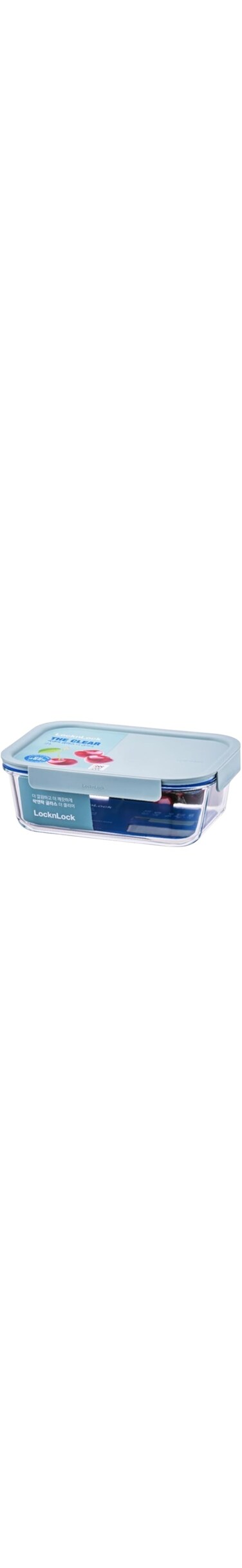 LocknLock Clear Glass Rectangular 380ml Mint - Durable, Airtight, Heat-Resistant Food Storage Container