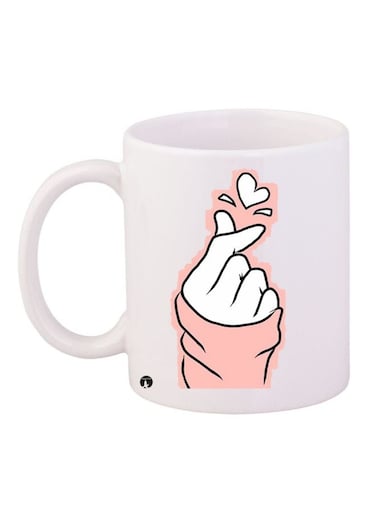 BTS Logo Printed Coffee Mug White/Pink/Black