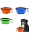 ZELLYA 3 Pcs Portable Foldable Pet Gog Bowl, TPR Feed Bowl for Pets (Orange+Green+Blue)