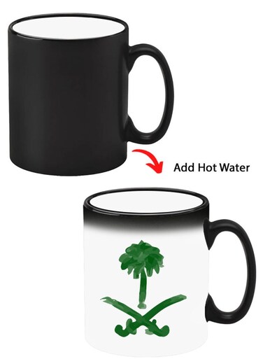 Color Changing Heat Sensitive Ceramic Mug, Image Revealed When HOT Liquid is Added! KSA symbol
