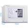 Rubik Mini Electronic Digital Security Safe Deposit Box With Electronic Keypad Lock and Physical Key For Home Office Hotel Jewelry Passport Watches Cash Storage (White)