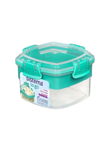 Sistema Snack To Go 400ML Green Clip: Snack Container - Lunch Container - Portable - Leak-proof - BPA-free Green