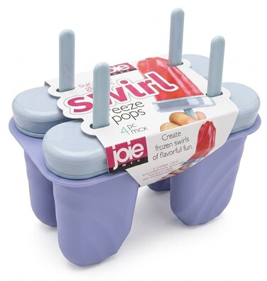 MSC Joie Swirl Pops Silicone Ice Pop Mold Set with Sticks &acirc;&euro;&ldquo; 4 Ice Cream Molds BPA Free Flexible Popsicle Maker Easy Release Frozen Treat Maker for Kids Juice Yogurt Desserts Home Kitchen Freezer