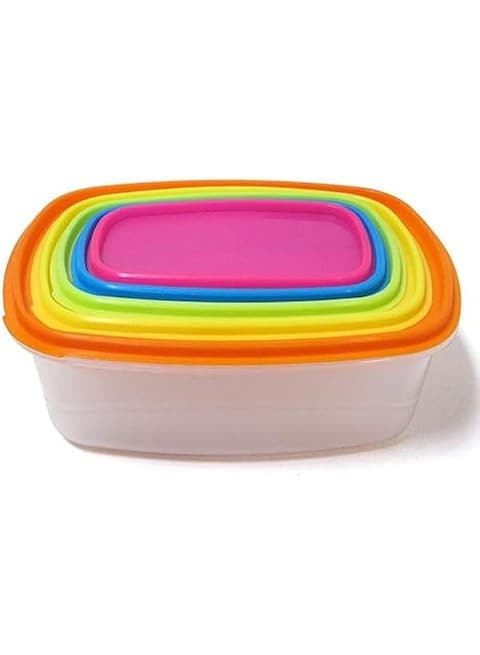 Food Storage Container, 5 Pcs Meal Prep Container Set, Fridge Storage Set for home use &amp; Picnic Time Usable Containers, Plastic Bowl Package Containers, 5 plus extra 1-2 small pcs