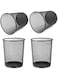 AKDC Metal Mesh Dustbins, 4 Piece Set, Black, For Office and Home