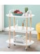 3 Tier Wood Rolling Utility Home Kitch Office Organizer Cart, Multipurpose Storage Organizer Trolley, Mobile Storage Shelf with Handles, Wheel