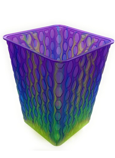 Modern Design Small Waste Bin with Open Top Household Large Capacity Living Room Bathroom Bedroom Office Durable Sturdy Decorative Plastic Waste Basket Trash Can Storage Bucket 6L