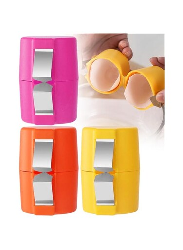 CENXI 3PCS Egg Shell Opener, Egg Cracker Egg Peeler Egg Separator for Raw Eggs, Hard Boiled Egg Peeler Tool for Cutting Eggs, Eggs Breaker Kitchen Gadgets for Cooking Bakery (Orange&amp;Pink&amp;Yellow)