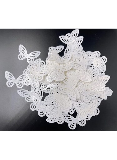 Kuting 75Pcs Edible Butterfly Cake Cupcake Toppers Wafer Paper for Wedding Cake Decorating Rice Paper Edible Butterfly for cupcake Birthday Baking Girl Decorations Big Size (White)