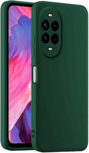 Case Compatible with Huawei Nova 13 Pro, Silky-Soft Touch Full-Body Protective Phone Silicone Case, Shockproof Cover with Microfiber Lining Case For Huawei nova 13 Pro (Green)