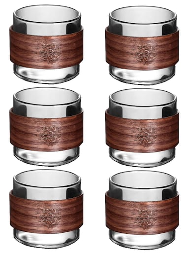 Transparent Black 150Ml High Borosilicate Glass Coffee Cups &acirc;&euro;&ldquo; Wooden Ring Heat-Resistant Design Drinking Glasses For Coffee &amp; Beverage