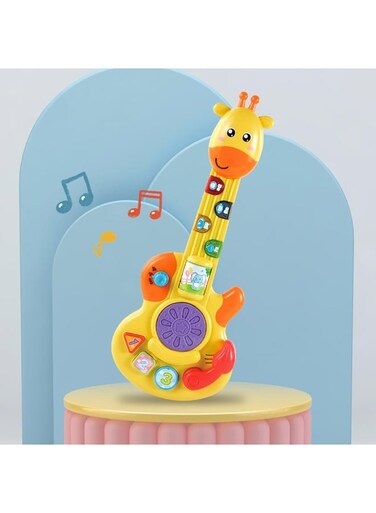 The Toys Home Kids Musical Guitar Toy &ndash; Light-Up B/O Plastic Acoustic Guitar with Music &amp; Drum Sounds Early Educational Instrument for Toddlers &amp; Preschoolers