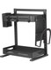 Spice Rack with Chopsticks Rest and Cutting Board Holder Black 63 x 7 x 39cm