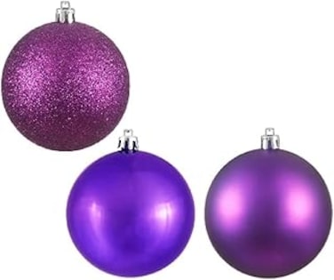 Christmas Balls Ornaments 20 Pcs Shatterproof Christmas Tree Decorations Hanging 6CM Ball for Xmas Tree Holiday Wedding Party (Purple)