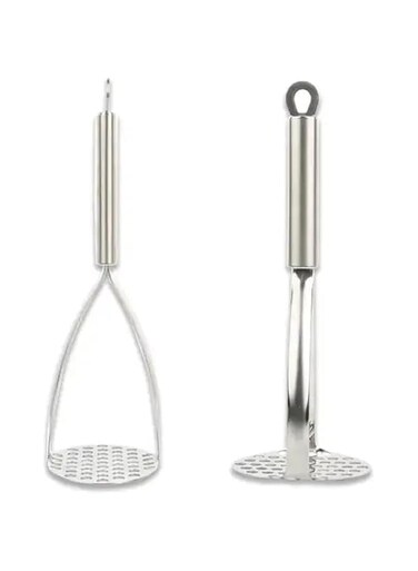 Metal potato masher, Stainless steel, Silver potato masher, vegetable masher, kitchen and cooking tools, cooking gadget,gadget for kitchen,perfect for making mashed potato, 1 piece, masher, easy use