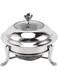 BusoTh Round Buffet Warmer Stainless Steel Fuel Heating Portable Catering Server for Wedding Banquet, 5QT Chafing Dish Buffet Set with Lid, Ideal for Parties, Events, Camping, Dinner