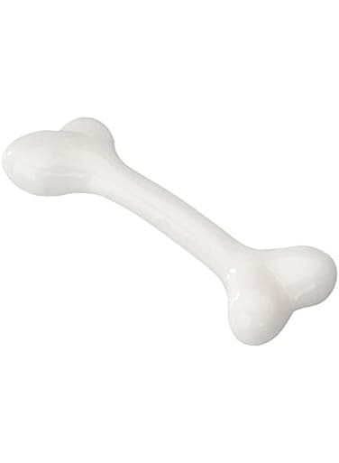 YHmall ebi Rubber Bone with Vanilla Flavour Dog Toy - WHITE/SMALL