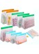 Food-Grade Transparent PEVA Reusable Storage Bags - Waterproof Set for Kitchen, Travel (2 Gallon + 4 Sandwich + 4 Snack Bags) - Ideal for Meat, Fruit, Cereal