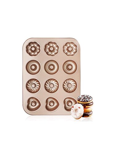 Nonstick Donut Pan, 2 Pack Donut Baking Pans, Carbon Steel Donut Mold, Donut Baking Tray Bagels Mold for 6 Donuts BCUS520239