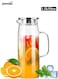 Glass Pitcher with Lid and Spout 50oz/ 1.5L, Hot/Cold Water Pitcher, Iced Tea Pitcher for the Shelf of Fridge, Easy to Clean, High Borosilicate Glass Pitcher for Lemonde, Juice and Milk