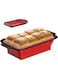 EDENCOMERS Silicone Bread Loaf Pan with Metal Reinforced Frame, Bread Pans for Homemade Bread, Foldable Loaf Pans, Non-Stick Silicone Baking Pans for Oven, Silicone Baking Mold (1, Black+Red)