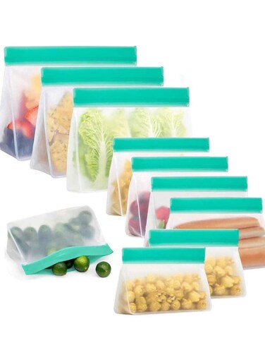 9-Pack Reusable Food Storage Bags 3 Large 3 Medium 3 Small for Versatile Home Organization Assorted