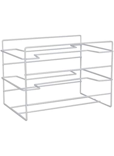 Home Basics 3 Tier Heavy Duty Kitchen Countertop or Cabinet Wrap Organizer for Food Wrap, Foil, Wax Parchment Paper, Plastic Bags White Finish