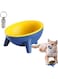PETSARY Cat 15&deg; Tilted Inclined Angle Raised Bowl and 1 Pcs Pet ID Tag Gift - Comfort Design Curved Anti-Slip Feeding Bowls with Three-Leg - Cat/Dog Neck Protective Elevated Food &amp; Water Bowl - Yellow