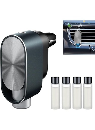 Azonee Smart Car Air Freshener Diffuser, Rechargeable Ultrasonic Aroma Diffuser with 3 Adjustable Modes, Grey